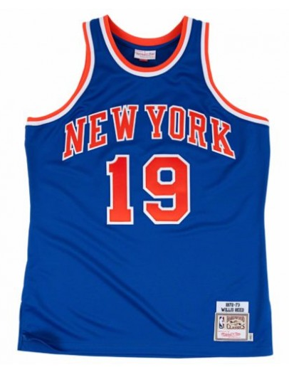 Men's Blue New Yok Knicks #19 Willis Reed 1972-73 Throwback Stitched Jersey